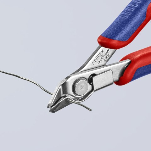 Czarna rączka i stal nierdzewna – Knipex 78 13 125 do zastosowań elektronicznych i mechaniki precyzyjnej.