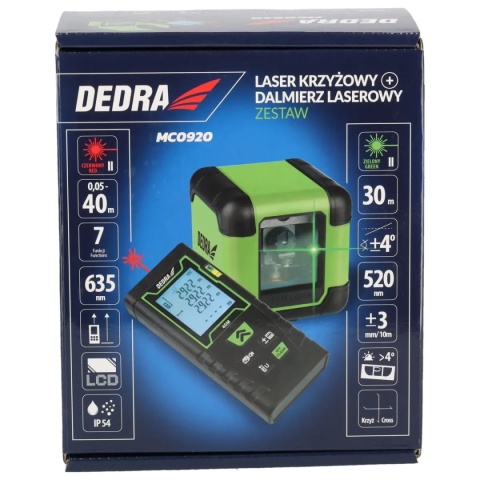 ZESTAW LASER KRZYŻOWY GREEN + DALMIERZ 40M