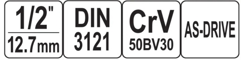 NASADKA KRÓTKA 6-KĄTNA CHROMOWANA 1/2'' 8MM