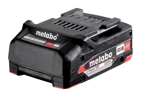 Akumulator Metabo LiPOWER 18 V – 2,0 Ah, 36 Wh, 430 g, z technologią ładowania AIR COOLED i systemem ESCP