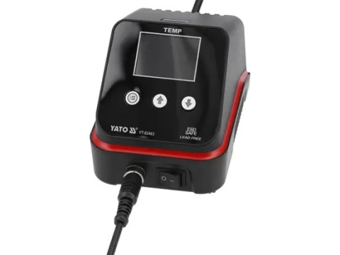 Stacja lutownicza Yato YT-82463 z wyświetlaczem LCD i grotami C245.