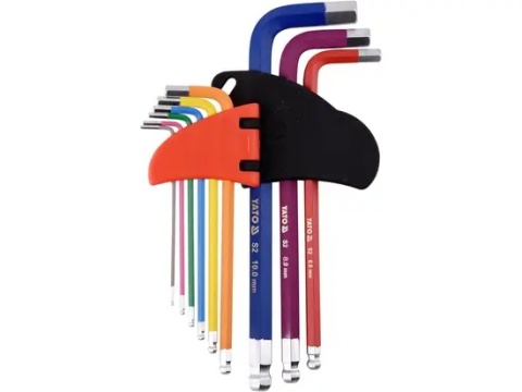 ZESTAW KLUCZY IMBUSOWYCH Z KULKĄ 1,5-10 MM, 9 SZTUK