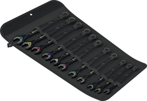 Zestaw 11 kluczy płasko-oczkowych WERA 6000 Joker Black Edition z grzechotką