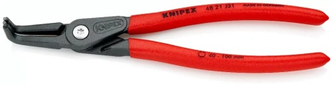 Profesjonalne szczypce Knipex 48 21 J31 do pierścieni osadczych wewnętrznych Ø 40–100 mm.