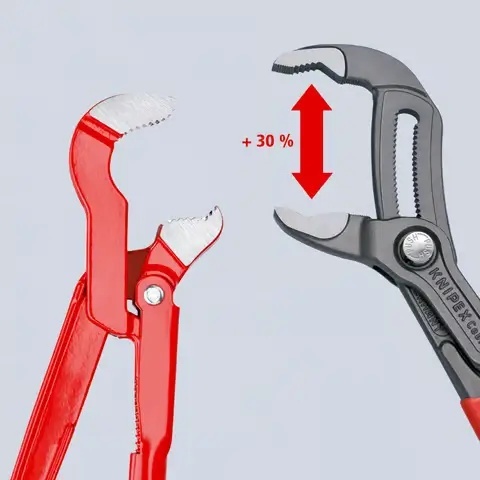 Profesjonalne szczypce KNIPEX Cobra® 87 01 250 – samozaciskowe szczęki i ergonomiczne rękojeści.