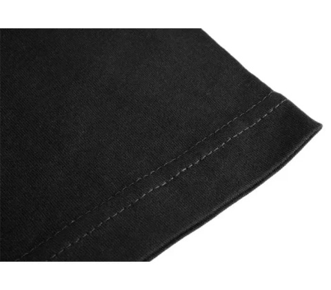 Czarny t-shirt bawełna 100% i certyfikat CE to gwarancja jakości i pewności, rozmiar L.