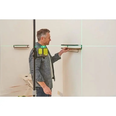 Laser krzyżowy RYOBI RB360GLL-K 360° zielony + tyczka