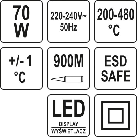 Parametry ato YT-82459 70W z cyfrowym wyświetlaczem LED.