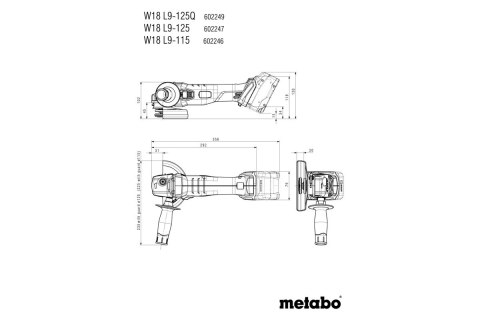 Rysunek techniczny  Metabo W 18 L 9-125