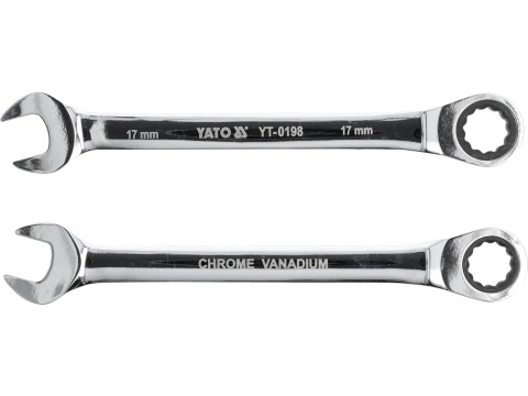 Klucz płasko-oczkowy YATO YT-0198 z grzechotką 17 mm.
