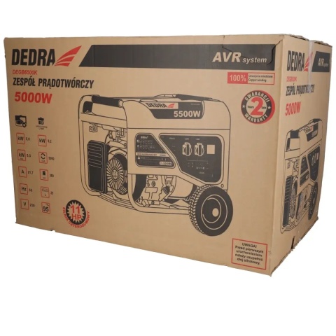 Opakowanie Dedra DEGB6500K – Agregat prądotwórczy 5.0 kW