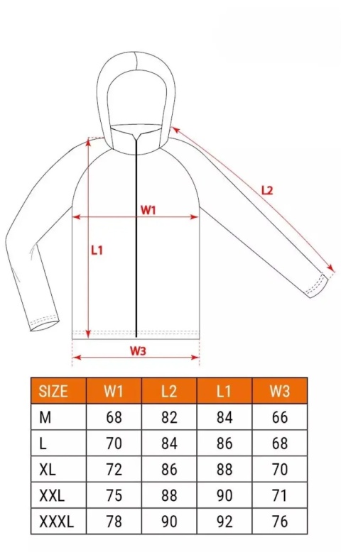 Tabela rozmiarów odzieży 81-810-XXL
