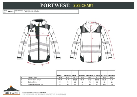 Tabela rozmiarów PW365YBR XXL