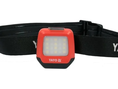 Czołówka YATO z SMD LED i akumulatorem Li-Po – wygoda bez kabli.