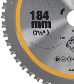 DeWalt 184×20mm 48T – wysoka trwałość i odporność na uderzenia.