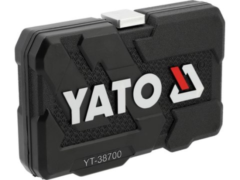 Walizka z profesjonalnym zestawem YATO YT-38700 z 34 elementami w trwałej obudowie.