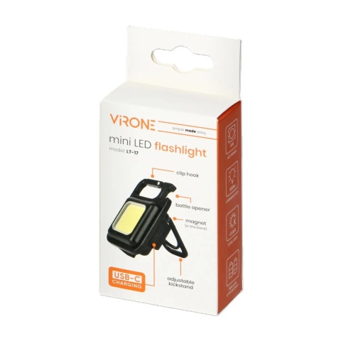 Opakowanie - Urządzenie emitujące światło 400 lm ma zasięg do 10 metrów.