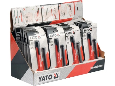 Korpus ołowka z PVC sprawia, że ołówek YATO YT-69281 jest lekki i wytrzymały.