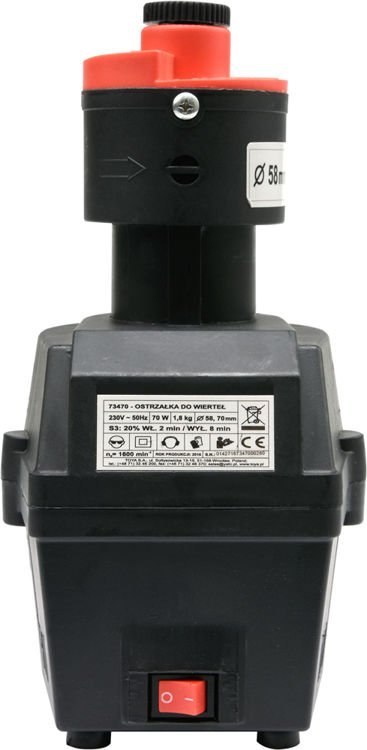 Model W-73470 wyposażony w dwie głowice robocze i dwie tarcze ścierne.