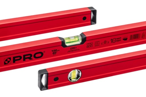 Poziomnica PRO-A1100 marki PRO wyposażona w nasadki ochronne ANTI SHOCK CAP.