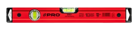 Poziomnica PRO-A1040 o długości 40 cm zapewnia dokładność pomiaru 0,5 mm/m.