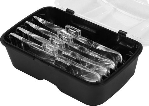 Lupa YATO YT-73842 posiada pięć wymiennych soczewek i regulowaną opaskę.