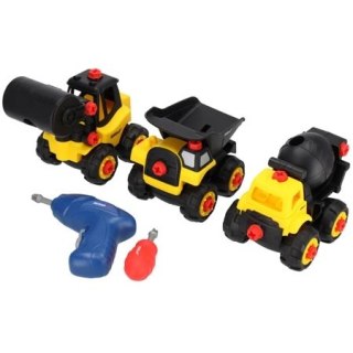 ZESTAW 3 POJAZDÓW ZABAWEK DO SKŁADANIA