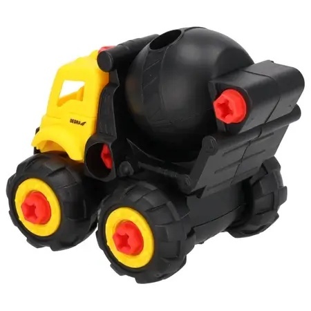 Betoniarka - zestaw zabawkowy 3 pojazdy z wkrętarką DIY | Walec, betoniarka, wywrotka