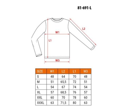 KOSZULKA Z DŁUGIM RĘKAWEM, CZARNA, ROZMIAR XL