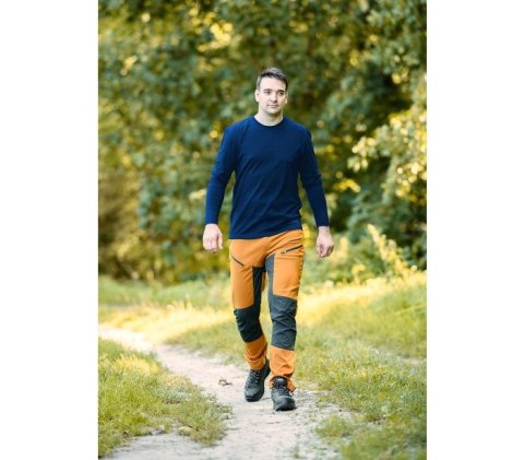 KOSZULKA Z DŁUGIM RĘKAWEM, GRANATOWA, ROZMIAR L