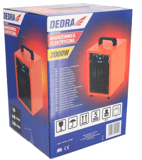 NAGRZEWNICA ELEKTRYCZNA DEDRA DED9920 | 2 kW