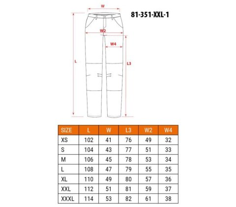 SPODNIE ROBOCZE MIX&MATCH CZARNE, ROZMIAR XXL