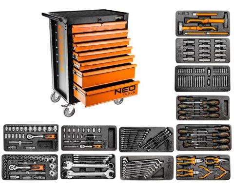 SZAFKA NARZĘDZIOWA 7 SZUFLAD + 176 NARZĘDZI